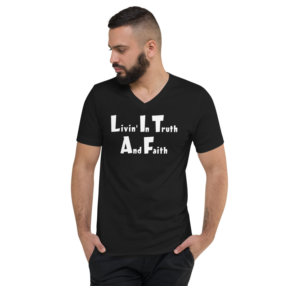 LIT AF -w- Unisex Short Sleeve V-Neck T-Shirt