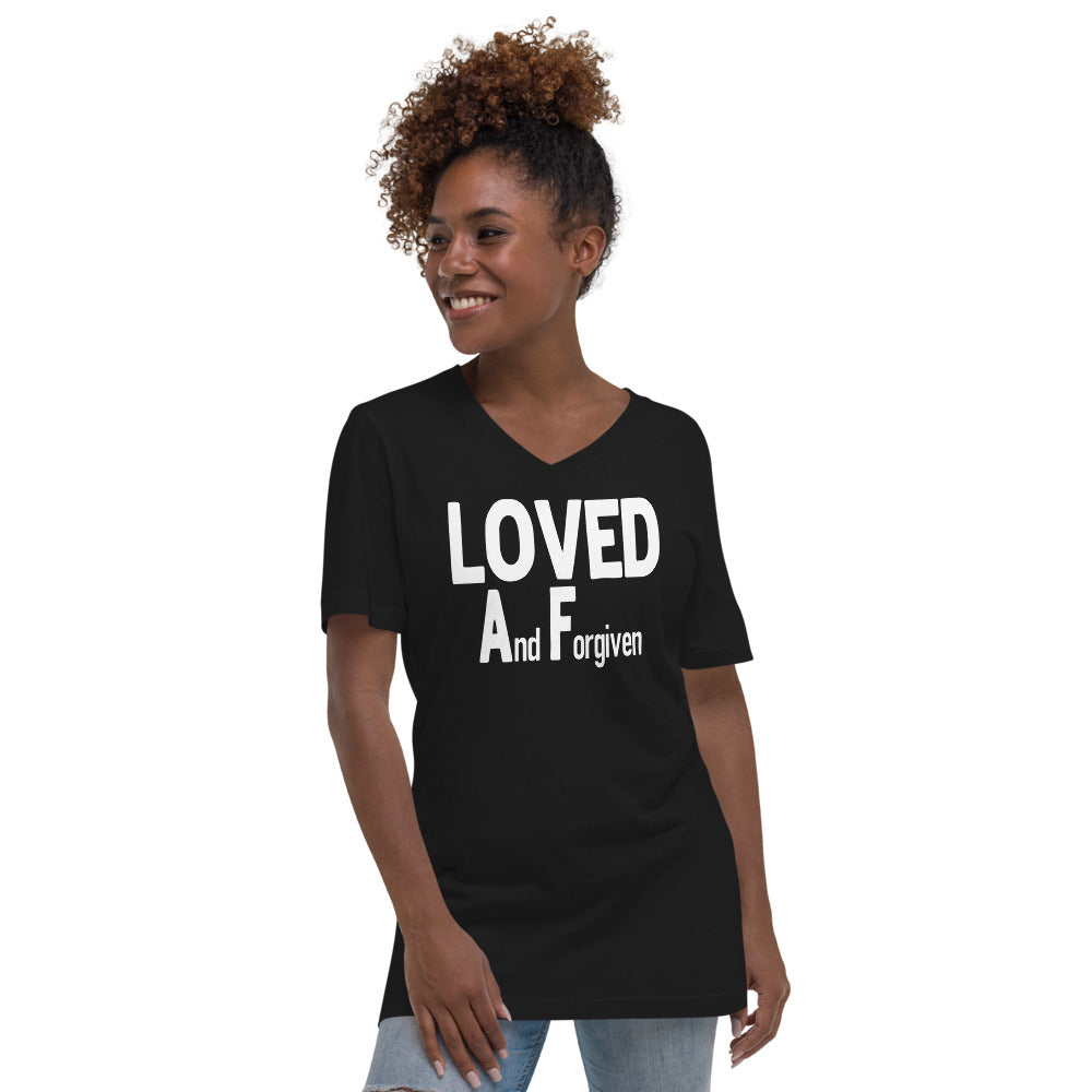Loved AF -w- Unisex Short Sleeve V-Neck T-Shirt