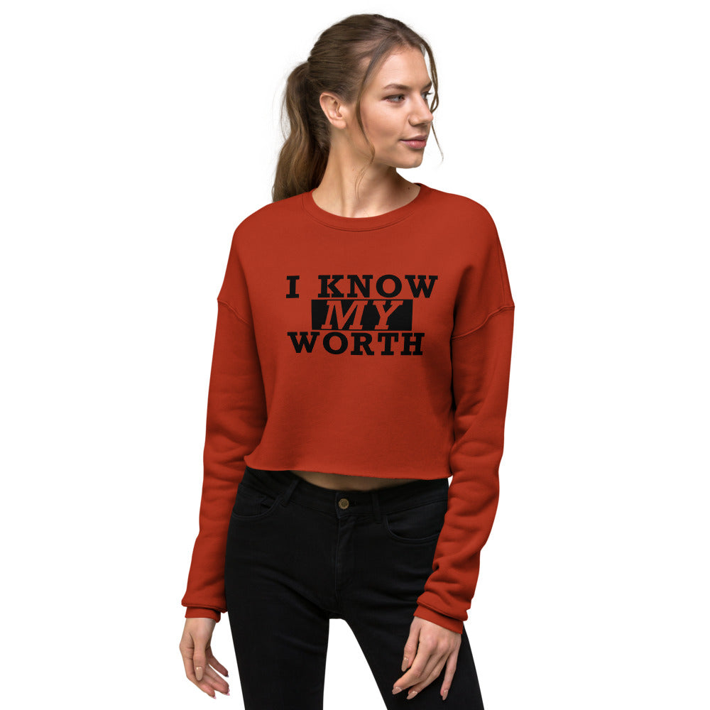 I Know My Worth Crop Sweatshirt